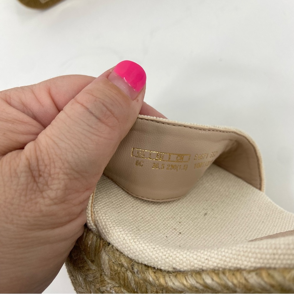 Stuart Weitzman Floria Wedge Platform Espadrille Sandals in Natural Wide Sizes - Picture 10 of 14